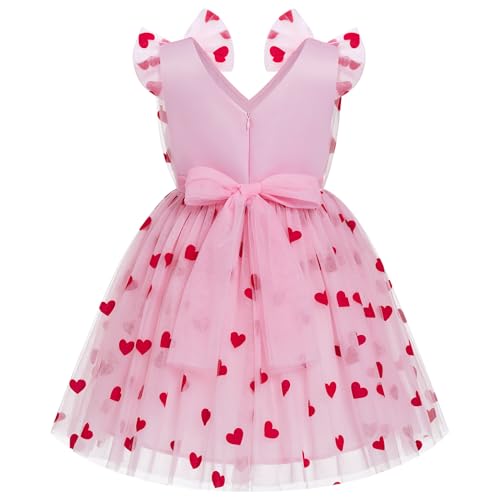 Image of IMEKIS Toddler Kids Girls Butterfly Dress Sparkle Sequins Tulle Wedding Formal Birthday Dresses 2-10T