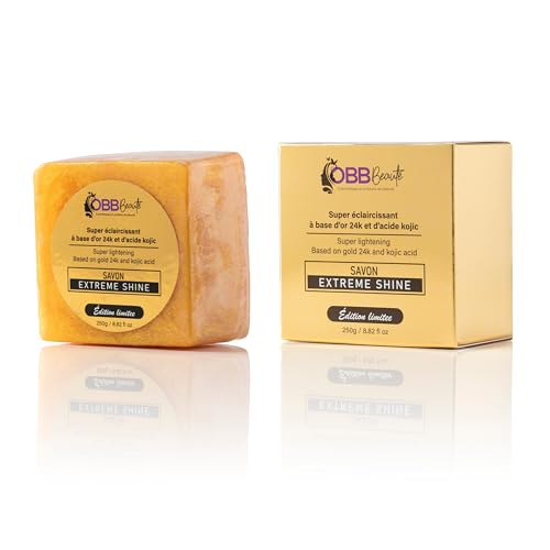 OBB Beauté – Savon Éclaircissant EXTREME SHINE – À l'Or 24K et Acide Kojique – Édition Limitée – 250g – Soin Éclat Visage & Corps