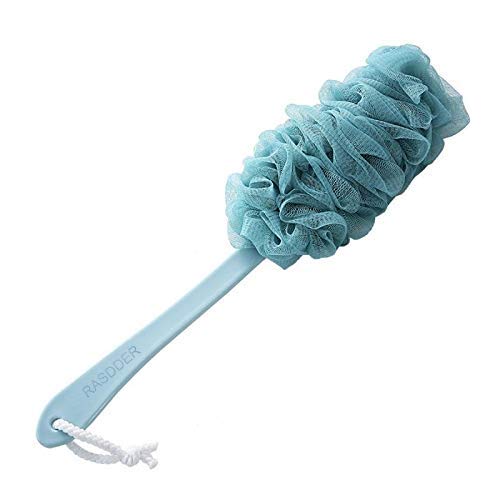 RASDDER Shower Loofah with Long Handle, Bath Sponges for Bathing, Soft Loofah Mesh Back Scrubber, Shower Sponges for Men and Women