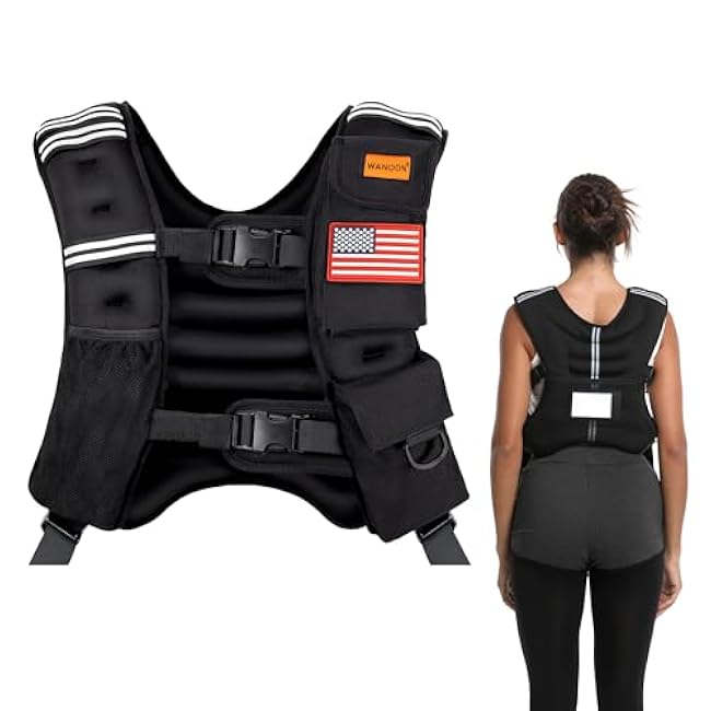Weighted Vest for Woman and Men, 8lbs/12lbs/16lbs/20lbs/30lbs/40lbs Odorless Adjustable Straps Size Walking Vest,Running Vest with Underarm Buckle