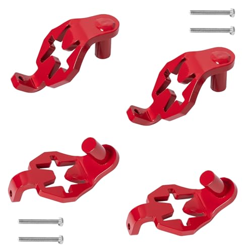 2 Packs T-Post Gate Hinge Pins, 5/8" Pin Shank Compatible with Metal T Post, Adjustable for Chain Link Fence Gate, Farm, Garden & Backyard, Silver (Red)