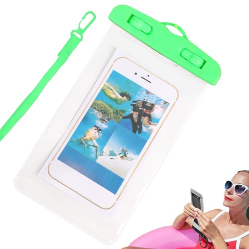 Bolsa impermeable para teléfono, bolsa para teléfono celular, para pantalla táctil, con cordón, para ciclismo, barco, camping, kayak, crucero, parque acuático, pesca, rafting, playa, esnórquel, color