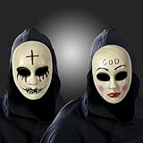 JLTXKST Máscara de Purga de Halloween 2 unidades, The Purge Masken God & Cross Killer, Máscaras de Halloween, para Halloween, Carnaval, Fiesta de Disfraces, Hombres y Mujeres