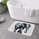 RLDOBOFE Doormat Elephant-Blue Black Front Door Mat Non-Slip Welcome Mats Washable Floor Mat Indoor Outdoor Entrance Mat Absorbent Guard Doormat for Kitchen Bedroom Bathroom Home Decor 16 x 24 Inch - Image 7