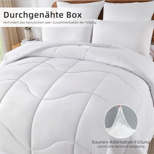 WONGS BEDDING Bettdecke 135x200 - Bettdecke Ganzjahresdecke 300 GSM Steppdecke135x200 Pflegeleicht & Atmungsaktiv Schlafdecke mit 1… – Ansicht 4