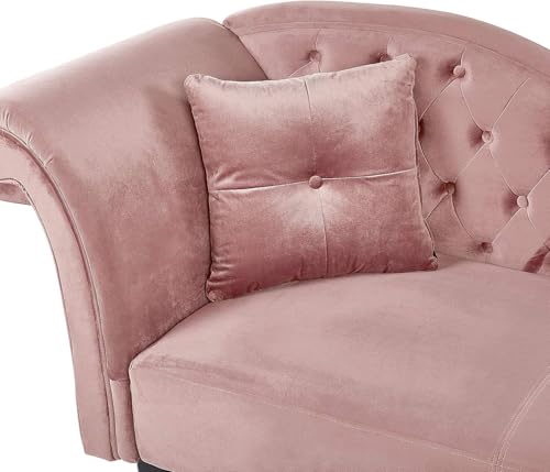 Image of Velvet Modern Chesterfield Chaise Lounge Couch 188 X 61 X 76 for Your Loving Space, (Pink, Standard)