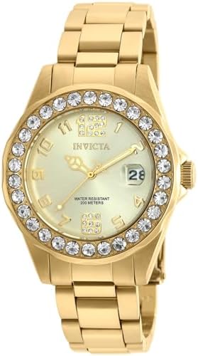 Invicta Women&#39;s 21397 Pro Diver Analog Display Quartz Gold Watch