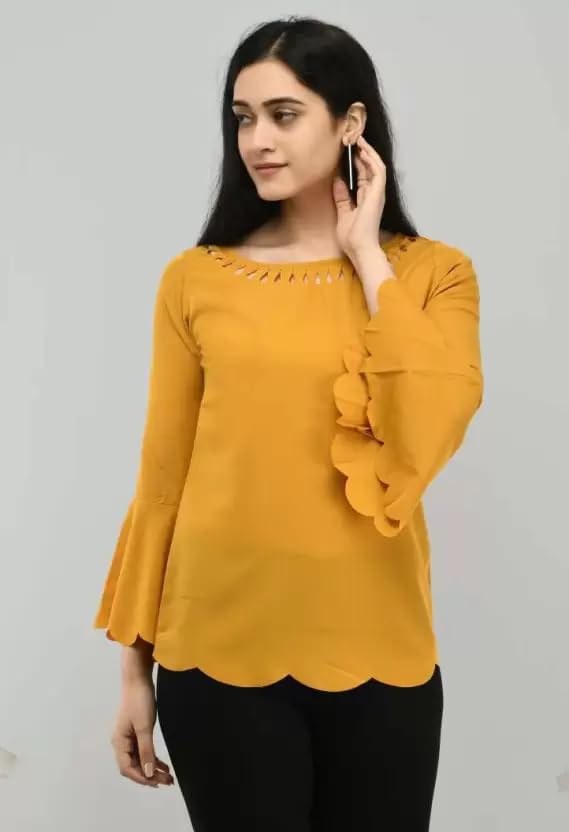 Image of ZohaCollection Women Crepe Top for Office, Daily, Casual Wear Top for Women /Girls Top