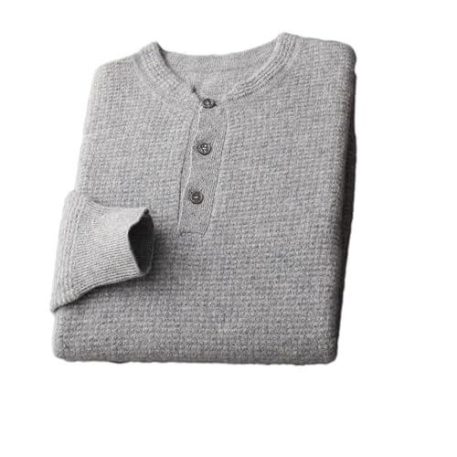 Men's Solid Merino Wool Sweater Stand Collar Pullover Long Sleeve Knitted Business Casual Top