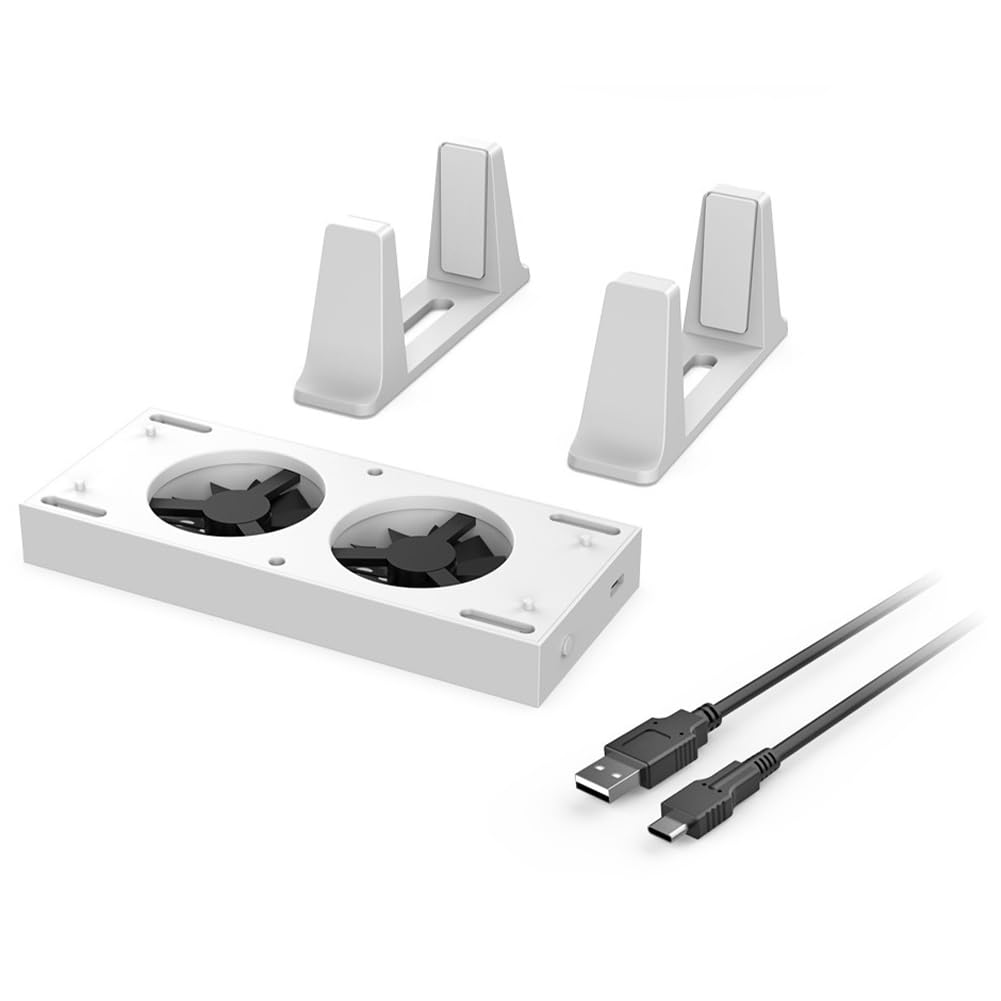 Soporte vertical con ventilador de refrigeración y puertos USB, sistema de refrigeración extraíble para consola serie S, diseño que ahorra espacio para un mejor rendimiento de juego