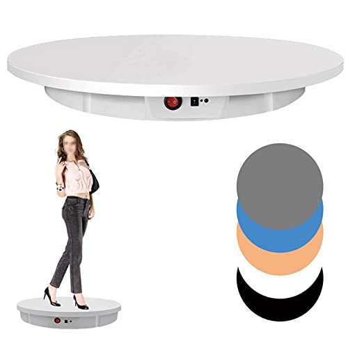 Soporte giratorio motorizado con control remoto para fotografía de productos, capacidad de 220 libras, plataforma giratoria grande de 60 cm con 5 fondos de PVC, soporte giratorio eléctrico