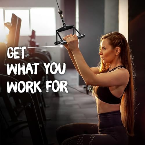 Image of Yes4All Knurling Black Double D Handle with 800 LB Capacity, Cable Machine Accessories for Home Gym