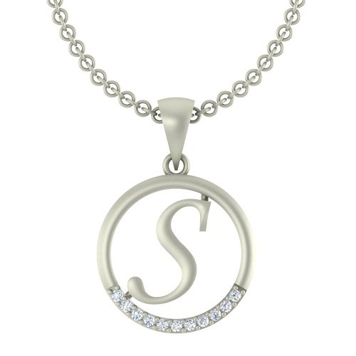 Initial S letter in Circle Silver Gold Plated Jewellery Necklace Pendants Chain alphabet Pendant for Girls Women Men Boyfriend Girlfriend Boys Kids Unisex Valentine Gifts pendant-image-6