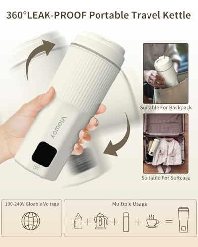 Viowey Travel Electric Kettle, 450Ml/15.2Oz & 316 Stainless Steel Mini Portable Coffee Tea Kettle With 6 Temperature Settings thumb #6
