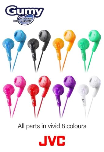 Image of JVC Gumy HA-F160 - in-Ear Headphones with 1 m Cable for Android, iPhone, Computers, Laptops, Consoles and More (Neodymium Magnet, 3.5mm Jack, 15Hz - 20KHz), Blue | Lightweight design with clear sound, comfortable earpads and sturdy cable