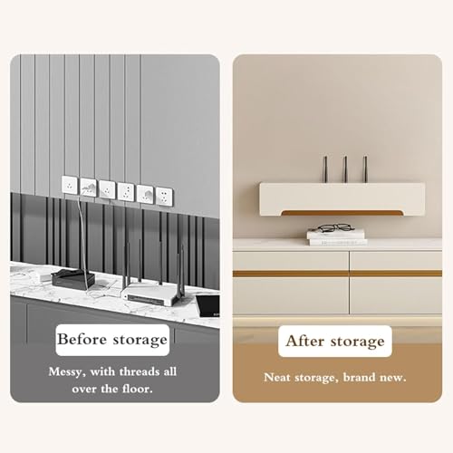 Boîte de rangement pour décodeur TV et étagère de routeur Wi-Fi - 4