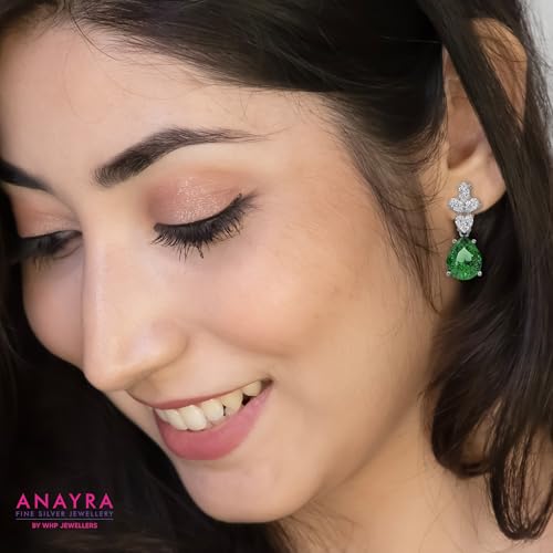 Image of 925 Sterling Silver Floral Cluster Stud Earrings for Women | Cubic Zirconia Flower Stud Earrings | Hypoallergenic Rhodium Plated Anti-Tarnish Lightweight Silver Jewellery | Daily Wear | Gift for Wife, Girlfriend, Mother, Sister | Birthday, Anniversary, Rakhi