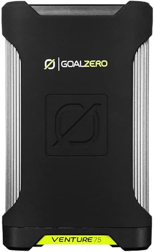 Goal Zero Venture 75 Cargador portátil Power Bank 19200mAH 60W USB-C Puerto de entrega de energía, 2 salidas USB, clasificación IP67, 50 lúmenes