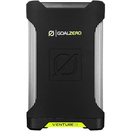 Goal Zero Venture 75 Portable Charger Power Bank 19200mAH 60W USB-C Power Delivery Port, 2 USB Outputs IP67 Rating 50 Lumens Flashlight