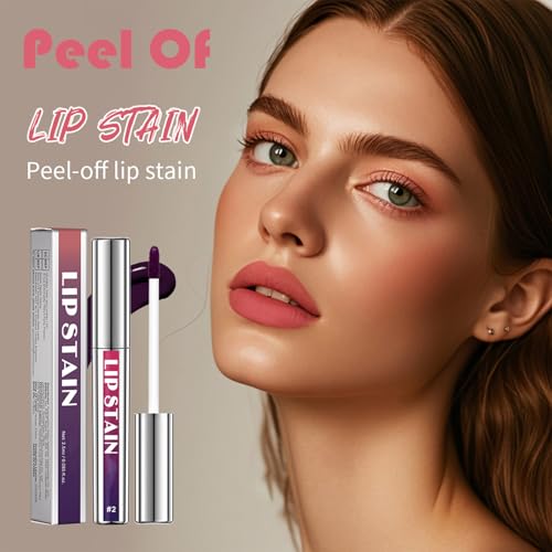 Mrettick Peel Off Lip Stain 3 couleurs Matte Tattoo Peel Off Lip Liner Set Gloss Nude imperméable à l’eau longue durée Tattoo Lip Tint Stain (red, 3) – vue 8