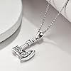 VONALA Sterling Silver Norse Talisman Viking Battle Axe Wolf Head Necklace Nordic Jewelry For Men Boyfriend Birthday Gift #4