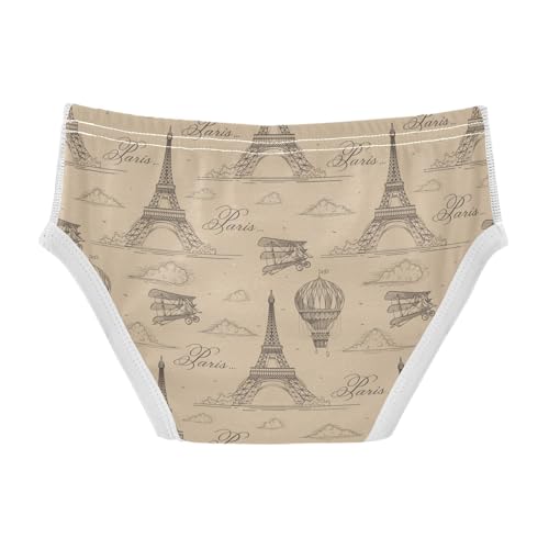 visesunny Boys Potty Training Underwear Vintage Eiffel Tower Hot Air Balloon Breathe Cotton Briefs Size 2T-8Y for Toddler2