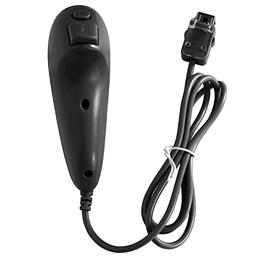 OSTENT Motion Based Wired Nunchuck Controller for Nintendo Wii Console Video Game (Black)