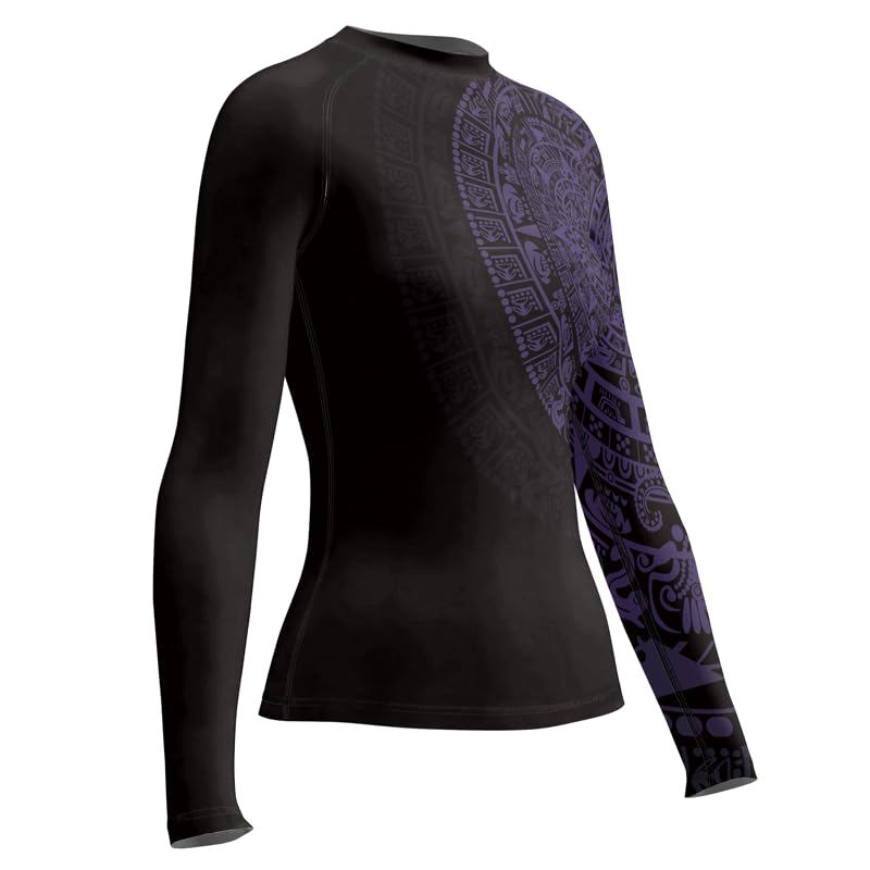 Aztec Women's Long Sleeve Rash Guard BJJ MMA Grappling Compression Shirt Jiu Jitsu Rashguard for Women2