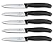 Produktbild Victorinox 5-tlg Gemüsemesser Set Swiss Classic Schwarz  10 cm ohne Wellenschliff  Tomatenmesser