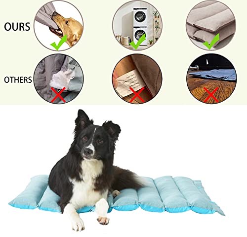 Zonli Outdoor Dog Bed For Large Dogs Travel Dog Bed For Summer Camping Dog Bed Outdoor Pet Bed, Waterproof, Machine Washable, Portable, Suitable For Outdoor/Sofa/Car Seat/Floor(Blue, 48"X36") #TOP6