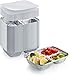 Disposable Aluminum Dinner Tray with Paper Lids (Pack of 50) - 3 Compartment Foil Pan - Perfect for On The Go Lunches, Leftovers, TV Plate or Takeout - Convenient Airline Food Tray