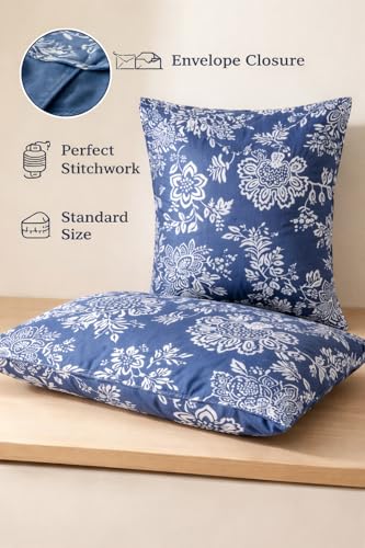 Image of 400TC Cotton Feel Glace Cotton Double Bed Fitted Bedsheet Set || Includes 1 Elastic Bedsheet King Size & 2 Pillow Covers (78 x 72 Inches, Aarchid Blue)