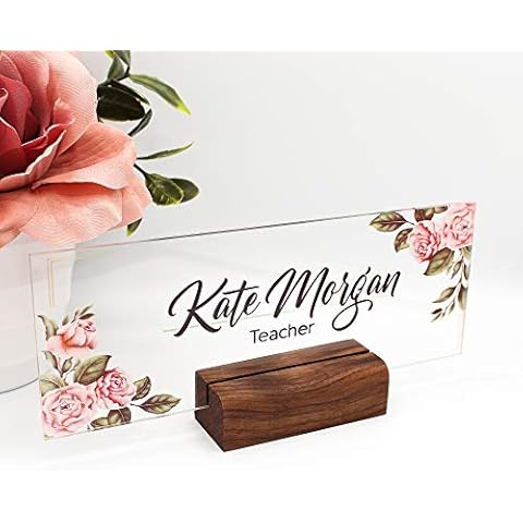 Personalized Desk Name Plate Plaque | Unique Gift | Wood Holder | Office Decor | Teacher Name Plate | Sign | Artswave Cover