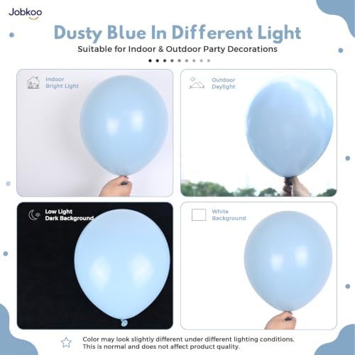 Image of Jobkoo Dusty Blue Balloons 12 Inch, 50 Pcs Pale Aqua Muted Latex Balloon