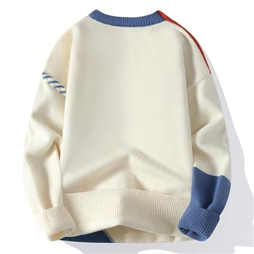 Mens Warm Sweaters Turtleneck Patchwork Pullovers Streetwear Pullover Men Clothing4