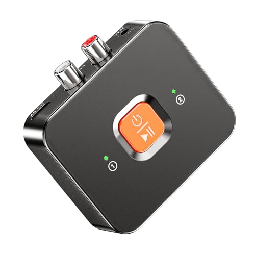 MiiTeeks 6.0 Bluetooth to RCA Adapter for Stereo Receiver-Long Range Low Latency Bluetooth Receiver for Home Stereo Wireless Audio Adapter for Music Streaming Sound System