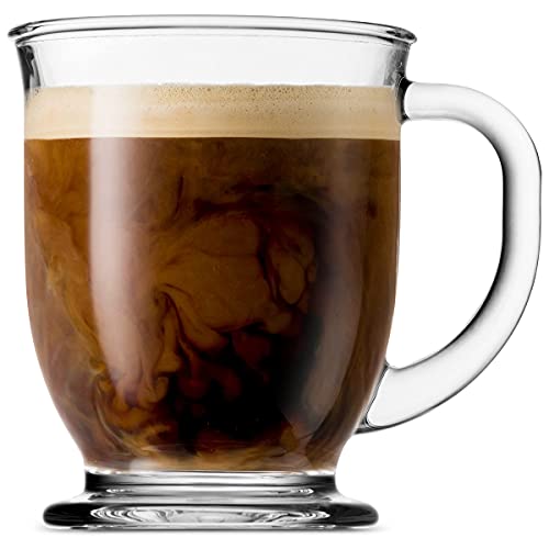 Godinger Coffee Mug Set, Glass Coffee Mugs Cups With Handle For Hot Beverages, Tea Cups Large Mug Coffee Gifts - 15Oz, Set Of 4 #TOP2