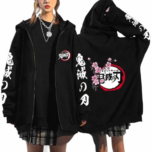 DianShao Demon Slayer - Felpa con cappuccio unisex Kimetsu no Yaiba anime con cerniera, a maniche lunghe, per uomo e donna, cosplay outwear in stile cartoni animati, Asp32, L DianShao Demon Slayer - Felpa con cappuccio unisex Kimetsu no Yaiba anime con cerniera, a maniche lunghe, per uomo e donna, cosplay outwear in stile cartoni animati, Asp32, L