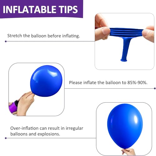 Image of Firomi Small Royal Blue Balloons 5-inch 100 Pack (with 2 Ribbons)