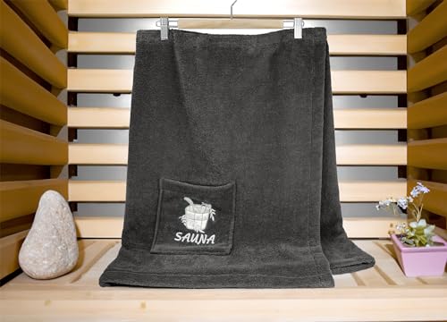 Kilt sauna, da donna, colore grigio, asciugamano