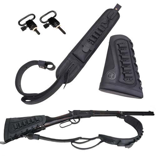 1set Rifle Cheek Rest Pad Buttstock with Matched Gun Sling Ammo Shell Holder for .308 .30-06 .45-70MAG