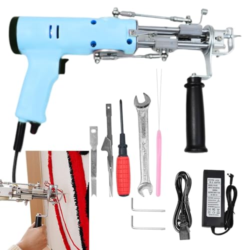 Máquina de tufting para cortar y bucle kit de alfombras con mango giratorio 2