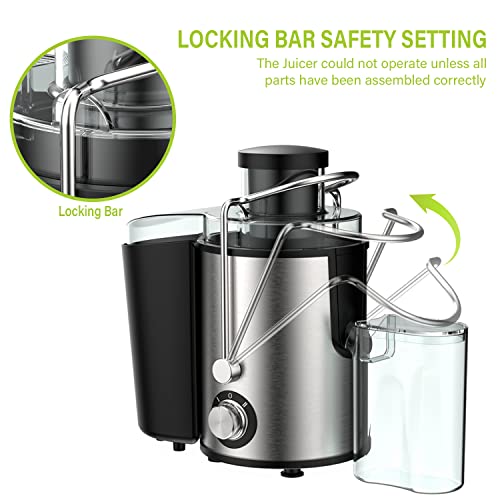 Juicer Machines,Juicer,Maximum Power 600W,Large 3 Inch Feed Chute Juicer For Whole Fruits And Vegetables,Faster Juicer With Dual Speed,Juice Residue Separation,Easy To Use/Clean,Anti-Drip #TOP4