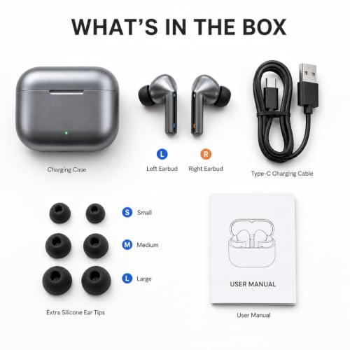 Image of Air Tiger Pro Wireless Bluetooth Earbuds with ENC Noise Cancellation, Hi-Fi Stereo Sound, Low Latency Gaming Mode, Touch Control, Type-C Fast Charging & HD Mic for Android /iPhone