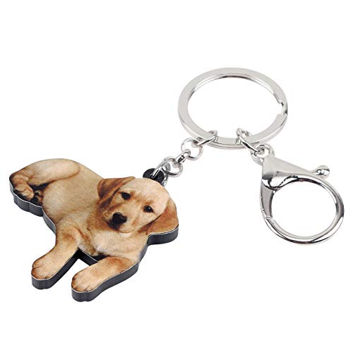 WEVENI Acrylic Labrador Retriever Dog Key Chains Pets Key Ring New Jewelry For Women Girl Bag Purse Car2