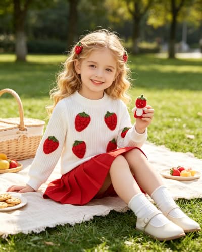 Image of Renotemy Toddler Girls Outfits Winter Little Girl Clothes Skirt Set 18M-6Y | Girls Christmas Fashion 2 Piece Outfit,Fall Knit Sweater and Skirt Set,Holiday Thanksgiving Dress Back to School Essentials