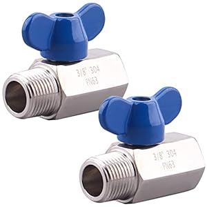 DERNORD Edelstahl Mini-Kugelhahn NPT, 2 Stück