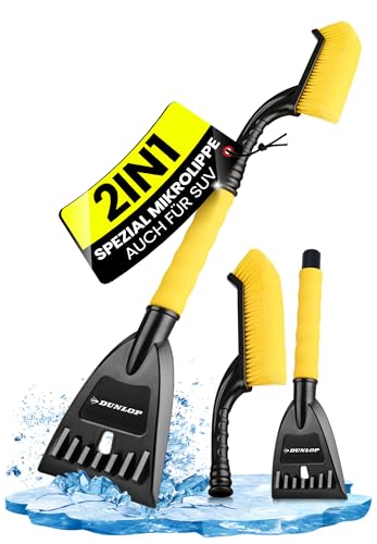 DUNLOP Eiskratzer Auto mit Besen Blitzschnell Eis und Schnee mit...