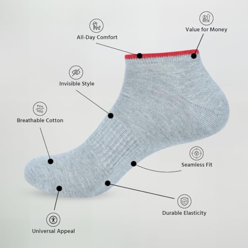 Mens No Show Socks |Pack of 3| Non Slip Invisible Low Cut Athletic Running Novelty Casual Invisible Liner Sock4