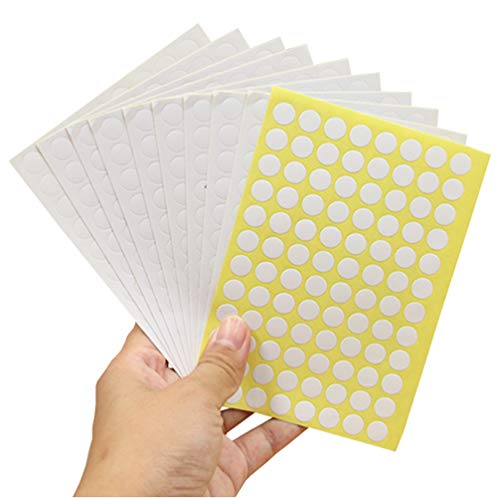 10 Sheets 960PCS Labels Blank White Small Round Circle Essential Oil Bottle Cap Top Labels Stickers Perfect for Roller Bottles Sample Vials (White)